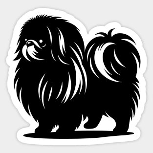 Pekingese Dog Silhouette Sticker